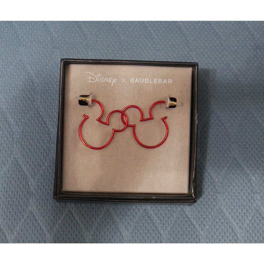 Baublebar X Mickey Wire Earrings - Red - NEW in BOX